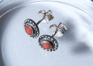 925 sterling oorknopjes bloedkoraal2
