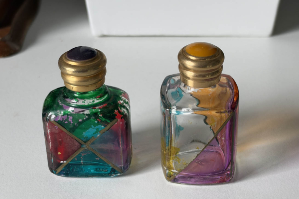 2 Vintage Florentiaanse Parfumflesjes 