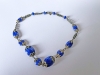 art deco ketting kobalt blauw glas kralen 4