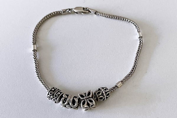 Zilveren Armband met 4 Bedels
