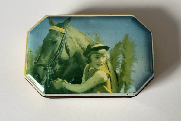 Vintage Blikje, Kind met Paard, Daintee, Confectionery