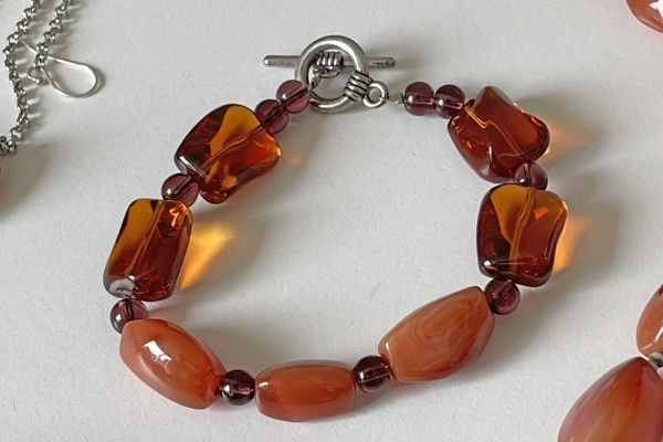 Armband met Carneool en Amber