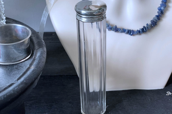 Kristallen Eau de Toilet Flacon met Engels (London) Zilveren Dop