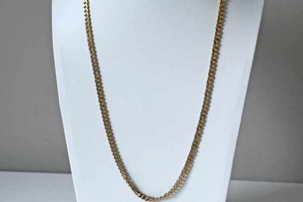 Goudkleurige Platte Schakelketting met Gourmetsluiting