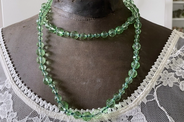 Facetgeslepen Groene Glaskralen Ketting