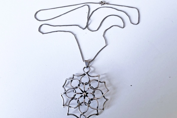 Zilveren Ketting met Open Hanger: 5.5 cm.