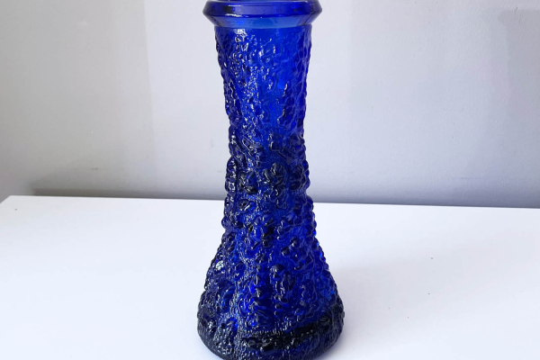 Vintage Kobaltblauwe Glasbruk , Vaas, Lars Hellsten