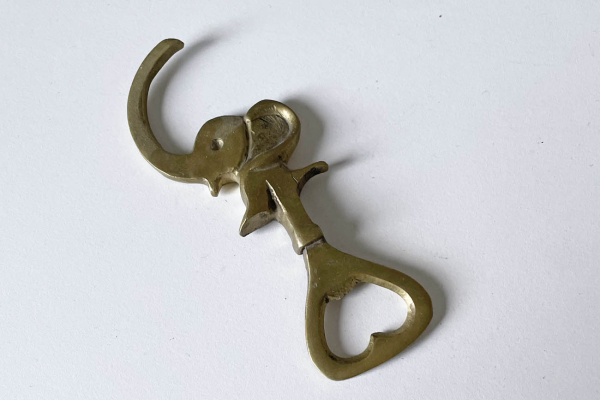 Koperen/Messing Flessenopener Olifant
