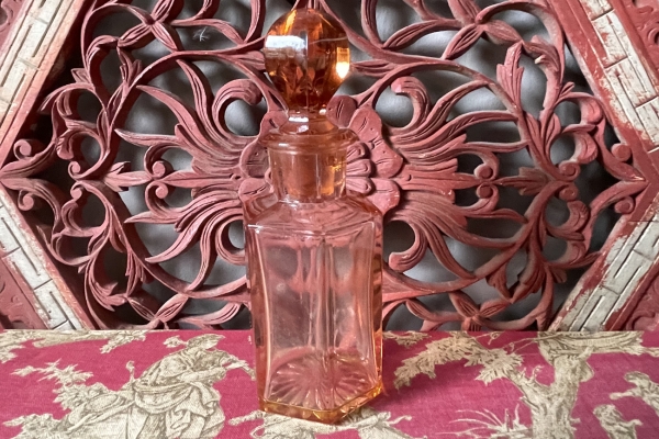 Oranje/Roze Vintage Persglazen Eau de Toilet Flacon