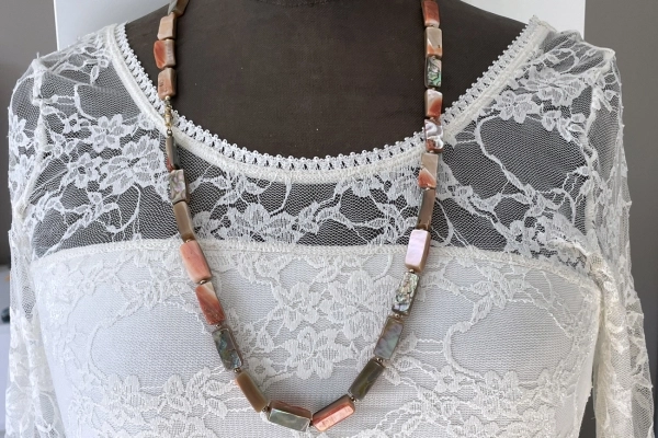 Lange Ketting met Parelmoer, Abalone Kralen