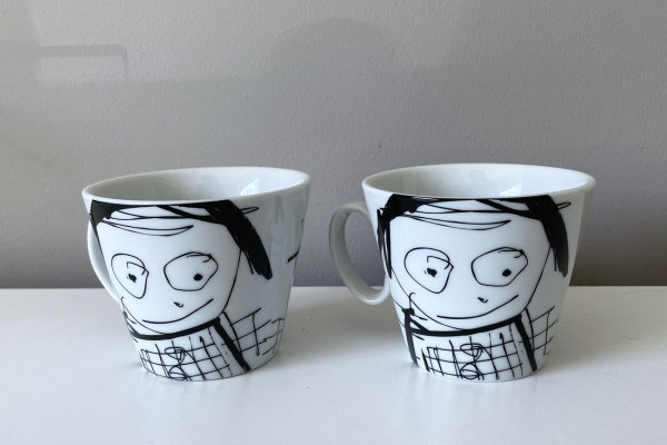 2 Koffiemokjes van Poul Pava by Aida for Kaldi