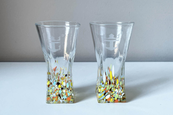 2 Vintage Royal Carribean Confetti  Likeurglaasjes