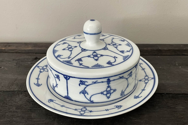 Blauw/Wit Saksisch dekor Boterstolpjes
