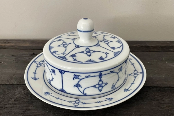 Blauw/Wit Saksisch dekor Boterstolpjes