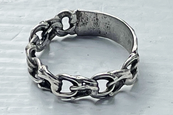 Zilveren Ring, Schakeltjes , maat 19