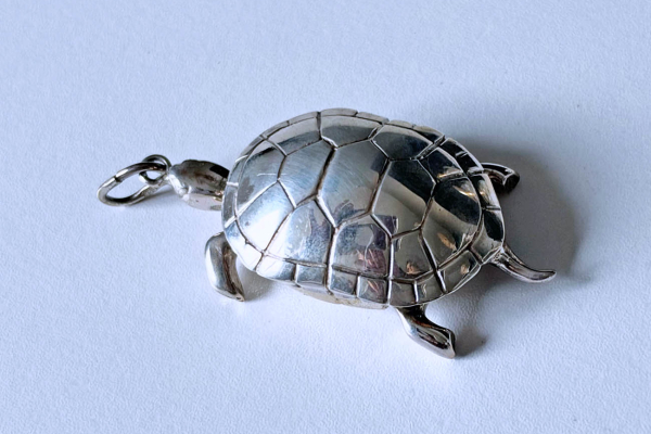 Zilveren Pillendoosje Schildpad (Hanger)