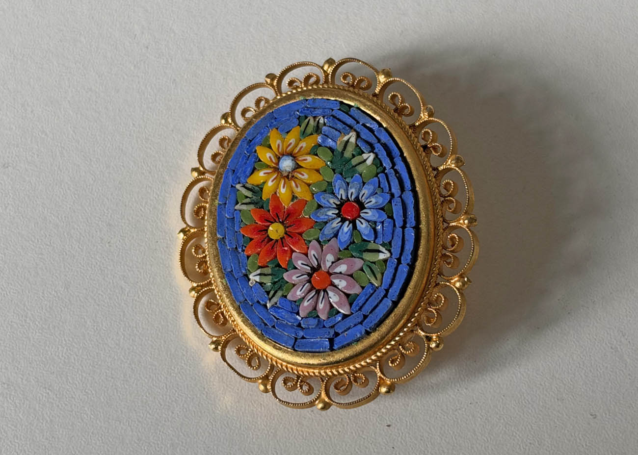 vintage Italie Micromozaiek broche1