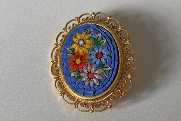 Vintage Millefiori Broche, Italy