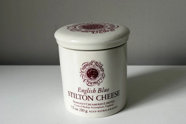 Vintage Keramiek Potje, English Blue, Stilton Cheese