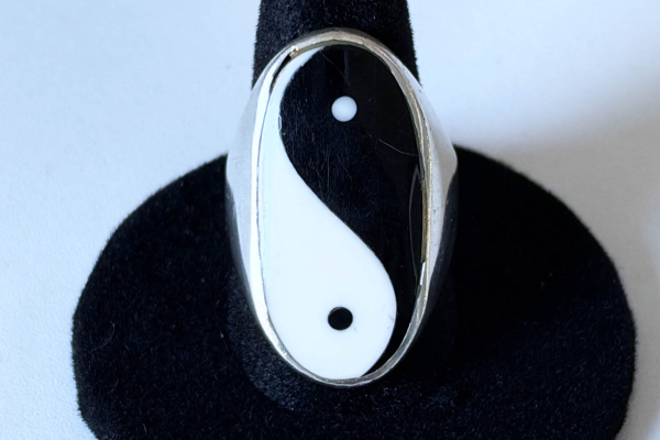 Vintage Zilveren (925) Ying-Yang Ring