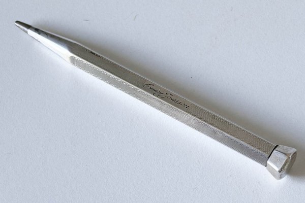 Zilveren Vulpotlood met Gravure