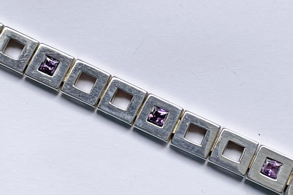 Zilveren Schakel Armband (925) Mexx met Agaat Steentjes