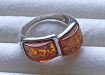 zilver met amber ring 922