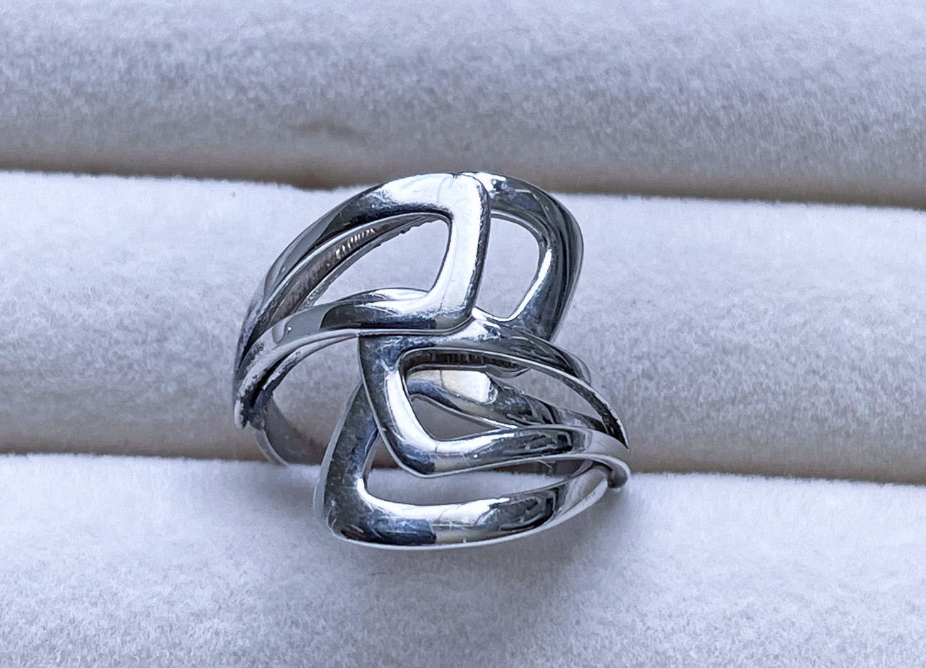 zilver moderne ring 2